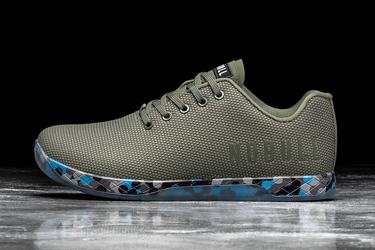 Nobull Superfabric Army Men's Trainers Olive Blue | Australia (GL5041)